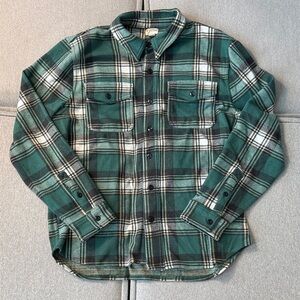 J.Crew Green Plaid Seaboard Soft Knit Shirt
